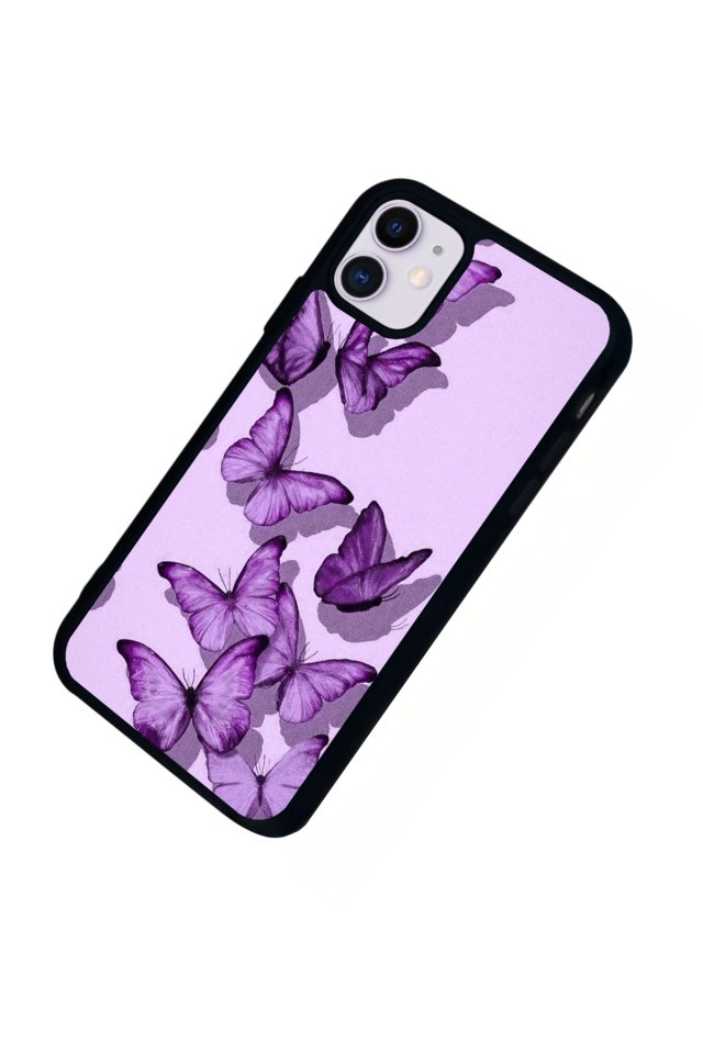 iPhone 11 Uyumlu Kelebek Tasarımlı Glossy Premium Kılıf
