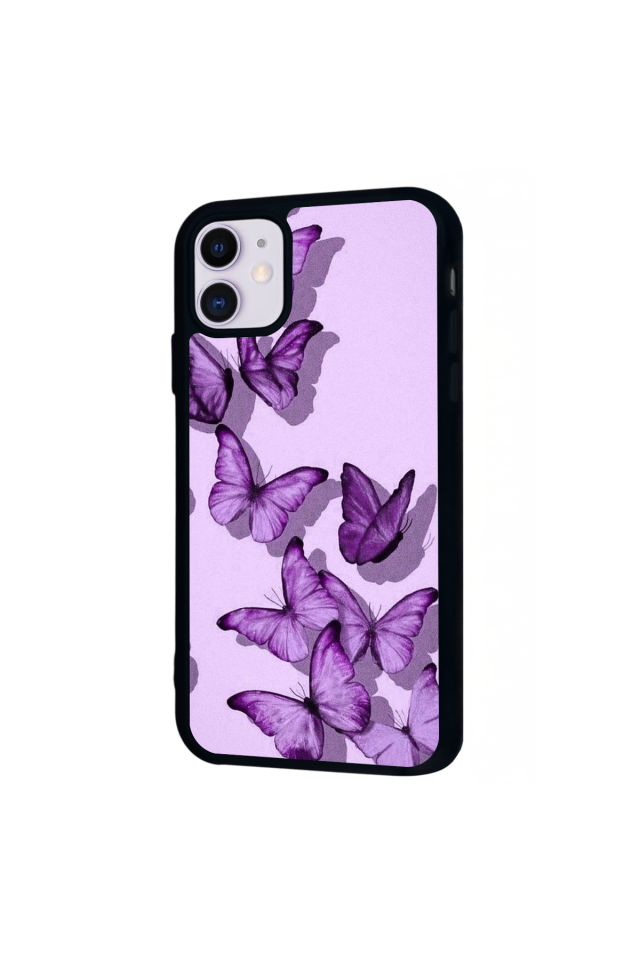 iPhone 11 Uyumlu Kelebek Tasarımlı Glossy Premium Kılıf