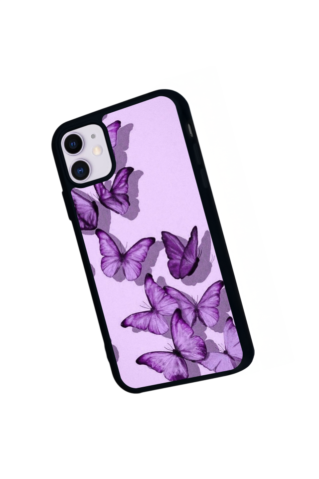 iPhone 11 Uyumlu Kelebek Tasarımlı Glossy Premium Kılıf