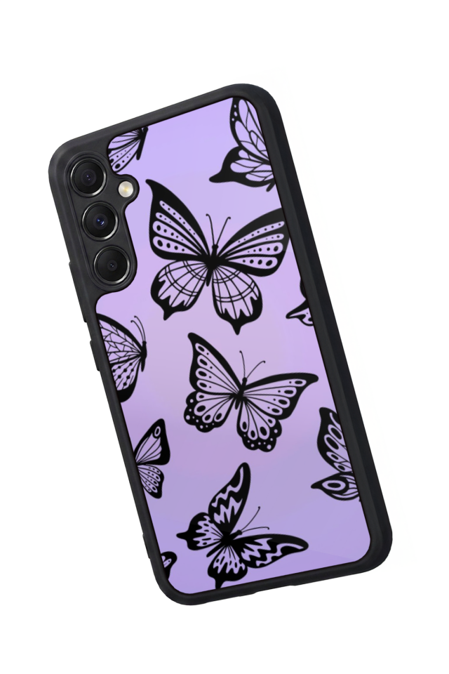 Samsung Galaxy M34 Uyumlu Kelebek Tasarımlı Glossy Premium Kılıf