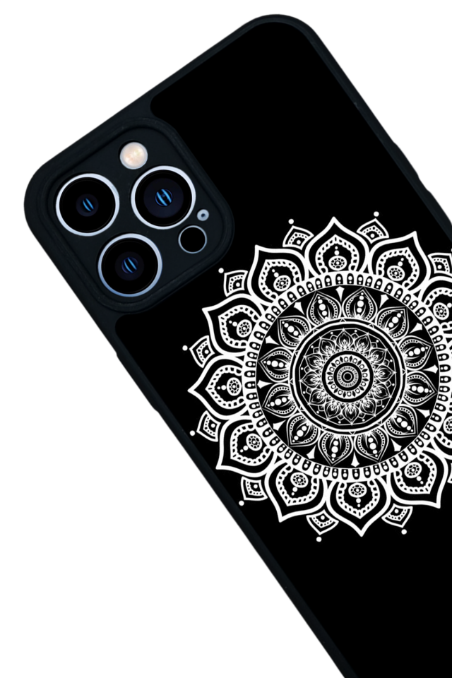 iPhone 12 Pro Max Uyumlu Mandala Tasarımlı Glossy Premium Kılıf