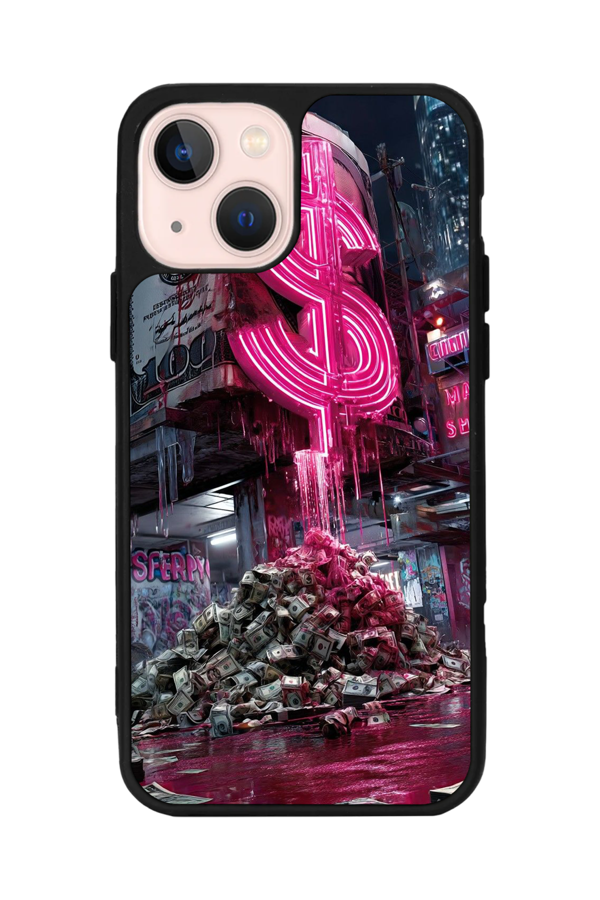 iPhone 15 Plus Uyumlu Para Tasarımlı Glossy Premium Kılıf