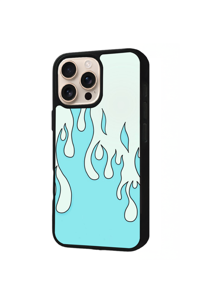 iPhone 14 Pro Uyumlu Retro Flame Patterns Tasarımlı Glossy Premium Kılıf