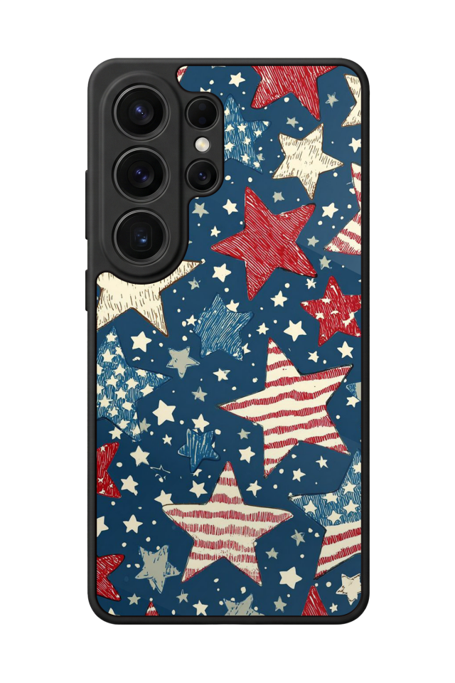 Samsung Galaxy S26 Ultra Uyumlu Retro Yildizlar Tasarımlı Glossy Premium Kılıf