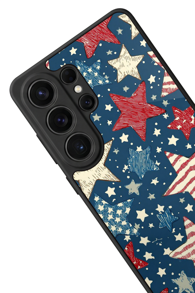 Samsung Galaxy S26 Ultra Uyumlu Retro Yildizlar Tasarımlı Glossy Premium Kılıf