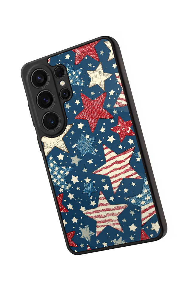 Samsung Galaxy S26 Ultra Uyumlu Retro Yildizlar Tasarımlı Glossy Premium Kılıf