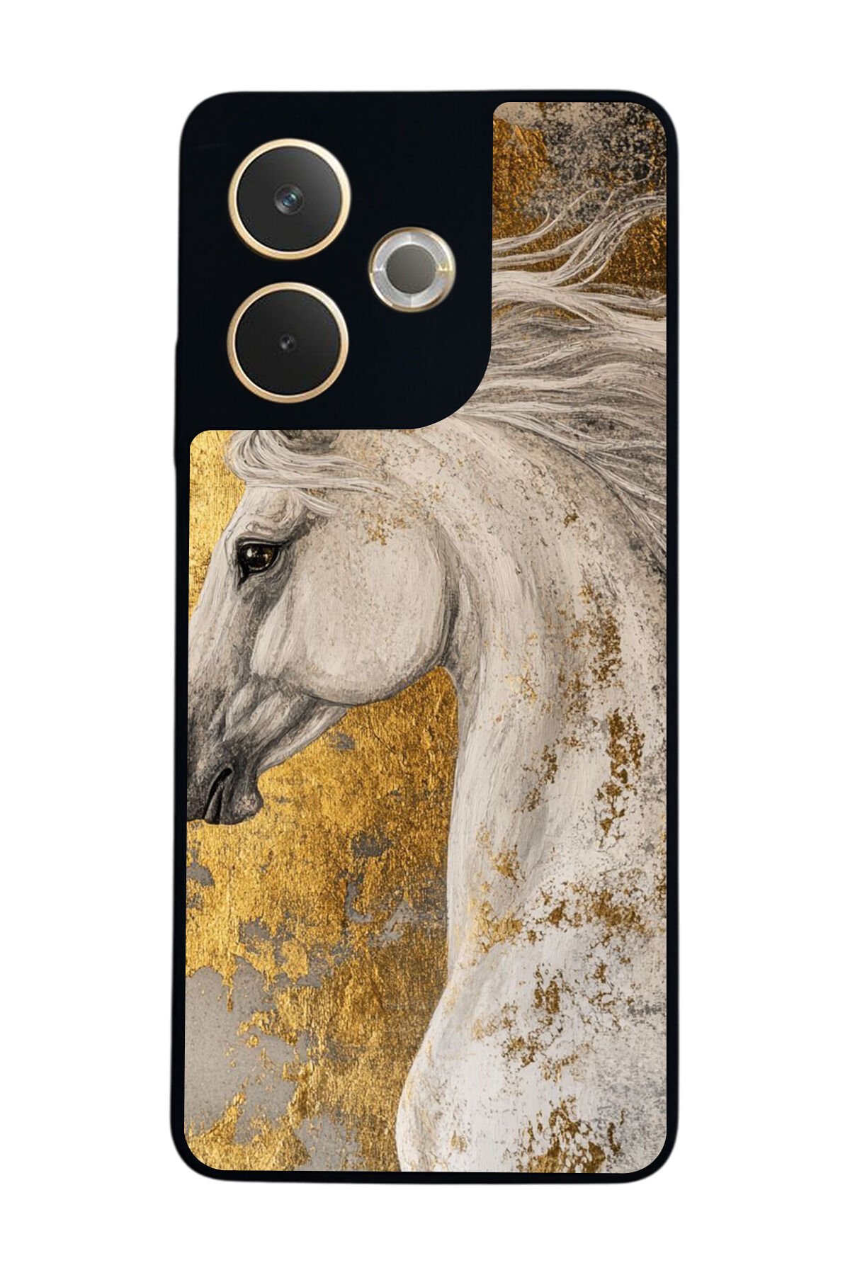 Oppo A5 Pro Uyumlu At Horse Tasarımlı Glossy Premium Kılıf