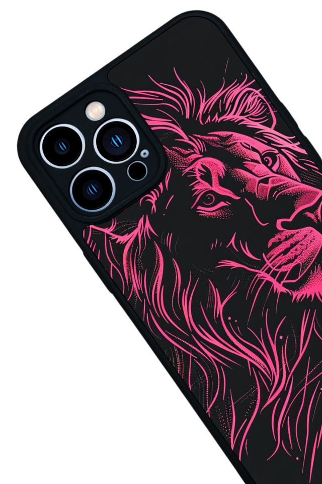 iPhone 13 Pro Max Uyumlu Aslan Tasarımlı Glossy Premium Kılıf