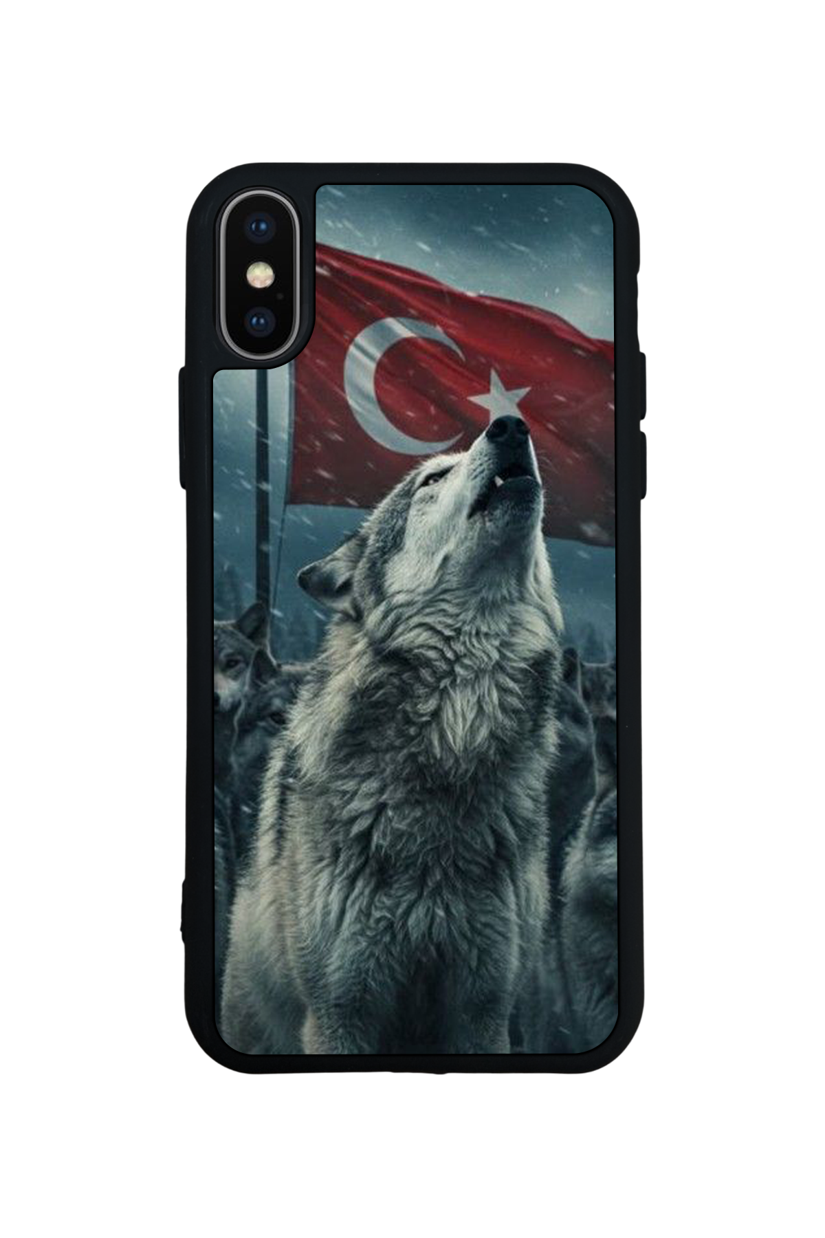 iPhone XS Max Uyumlu Bozkurt Tasarımlı Glossy Premium Kılıf