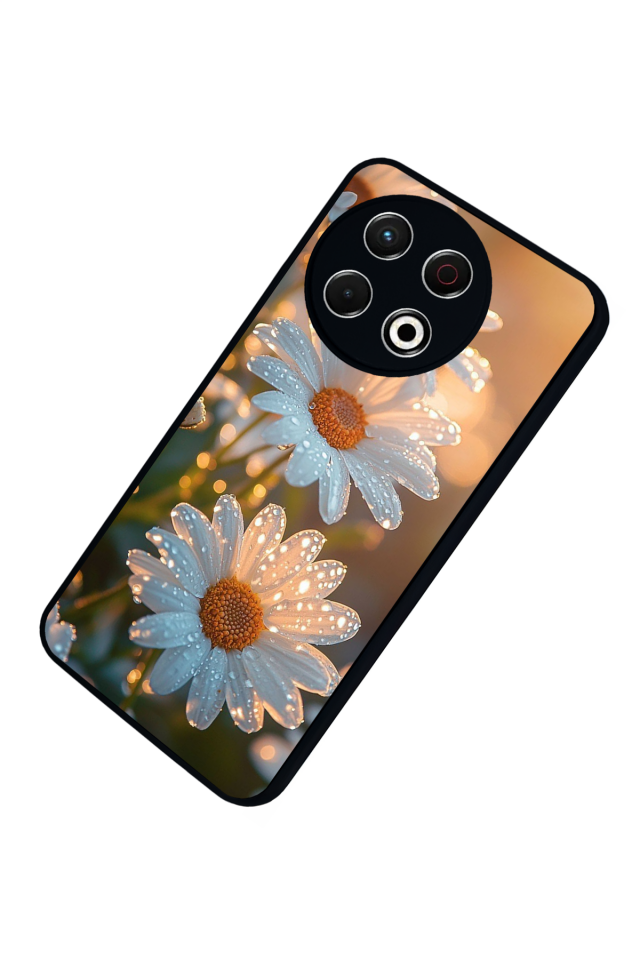 Tecno Spark 30 Pro Uyumlu Cicek Tasarımlı Glossy Premium Kılıf