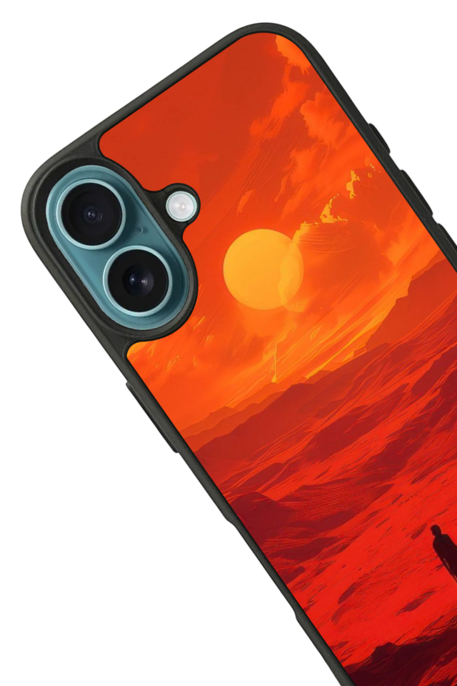 iPhone 16 Plus Uyumlu Güneş Tasarımlı Glossy Premium Kılıf