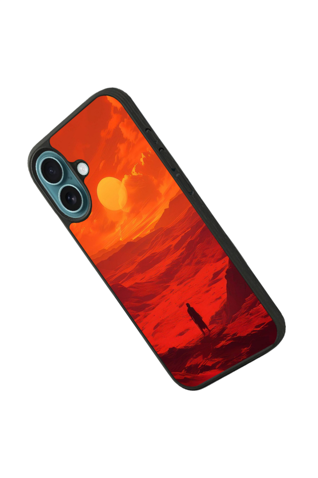 iPhone 16 Plus Uyumlu Güneş Tasarımlı Glossy Premium Kılıf