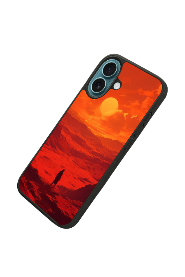 iPhone 16 Plus Uyumlu Güneş Tasarımlı Glossy Premium Kılıf