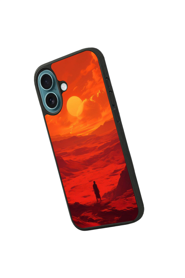 iPhone 16 Plus Uyumlu Güneş Tasarımlı Glossy Premium Kılıf