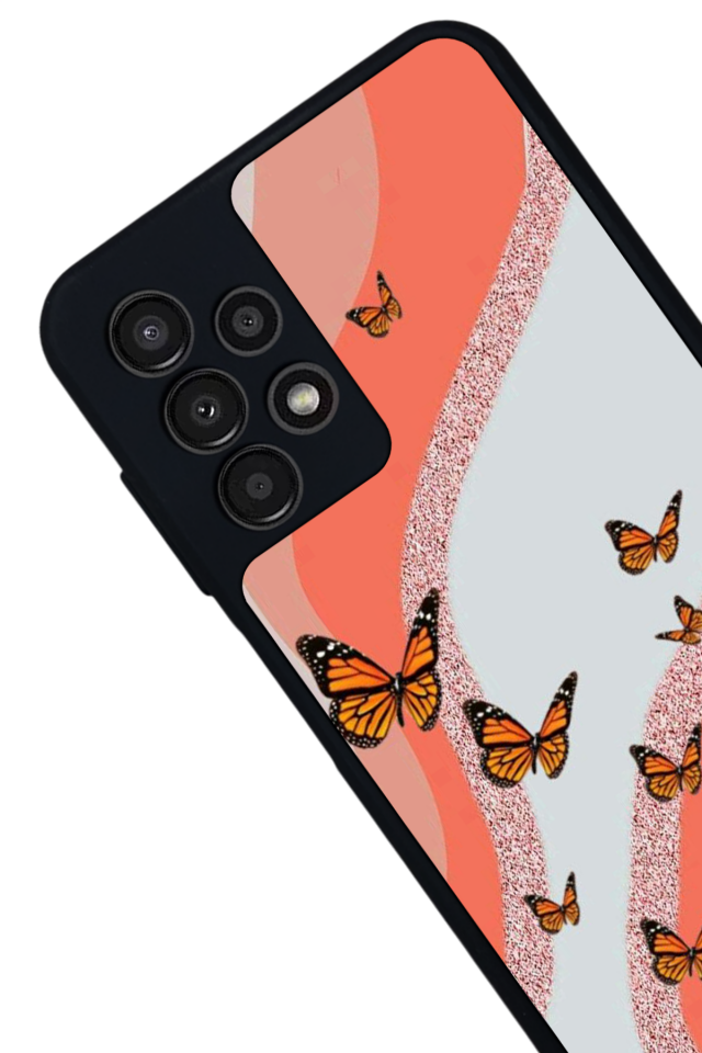 Samsung Galaxy A13 Uyumlu Kelebek Tasarımlı Glossy Premium Kılıf