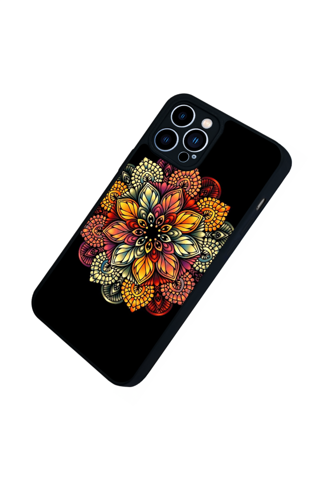 iPhone 12 Pro Max Uyumlu Mandala Tasarımlı Glossy Premium Kılıf