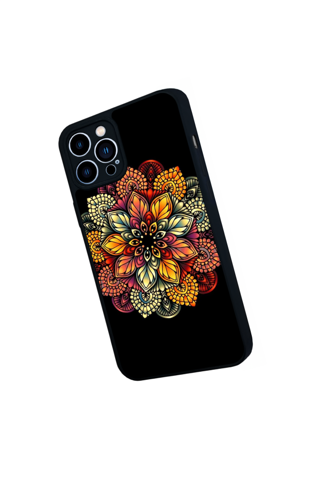 iPhone 12 Pro Max Uyumlu Mandala Tasarımlı Glossy Premium Kılıf