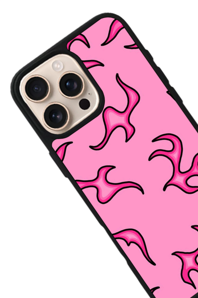 iPhone 14 Pro Uyumlu Retro Flame Patterns Tasarımlı Glossy Premium Kılıf