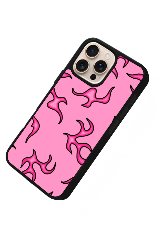 iPhone 14 Pro Uyumlu Retro Flame Patterns Tasarımlı Glossy Premium Kılıf