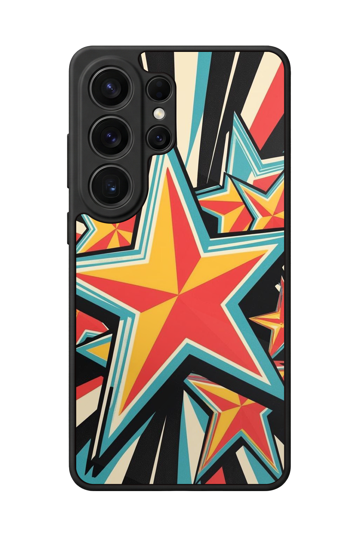 Samsung Galaxy S26 Ultra Uyumlu Retro Yildizlar Tasarımlı Glossy Premium Kılıf