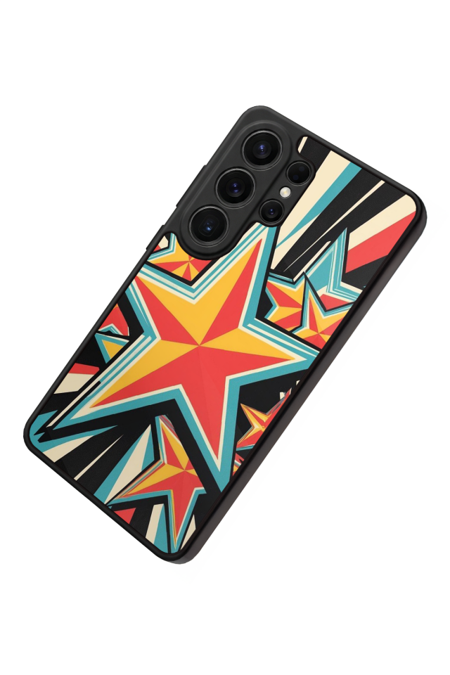 Samsung Galaxy S26 Ultra Uyumlu Retro Yildizlar Tasarımlı Glossy Premium Kılıf