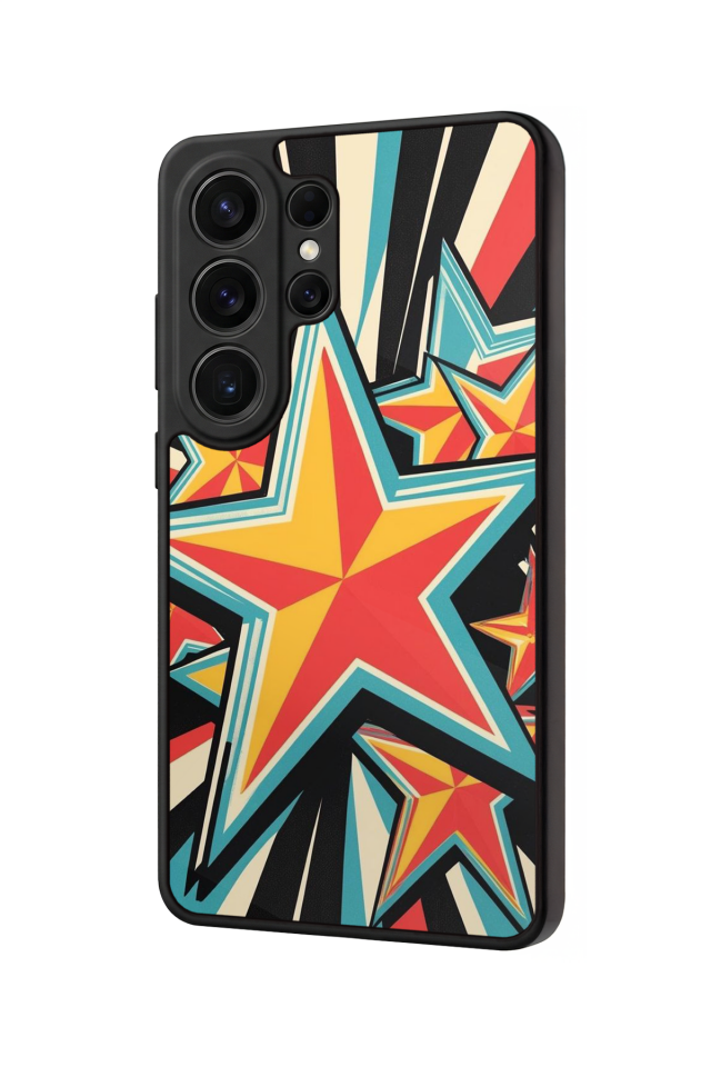 Samsung Galaxy S26 Ultra Uyumlu Retro Yildizlar Tasarımlı Glossy Premium Kılıf