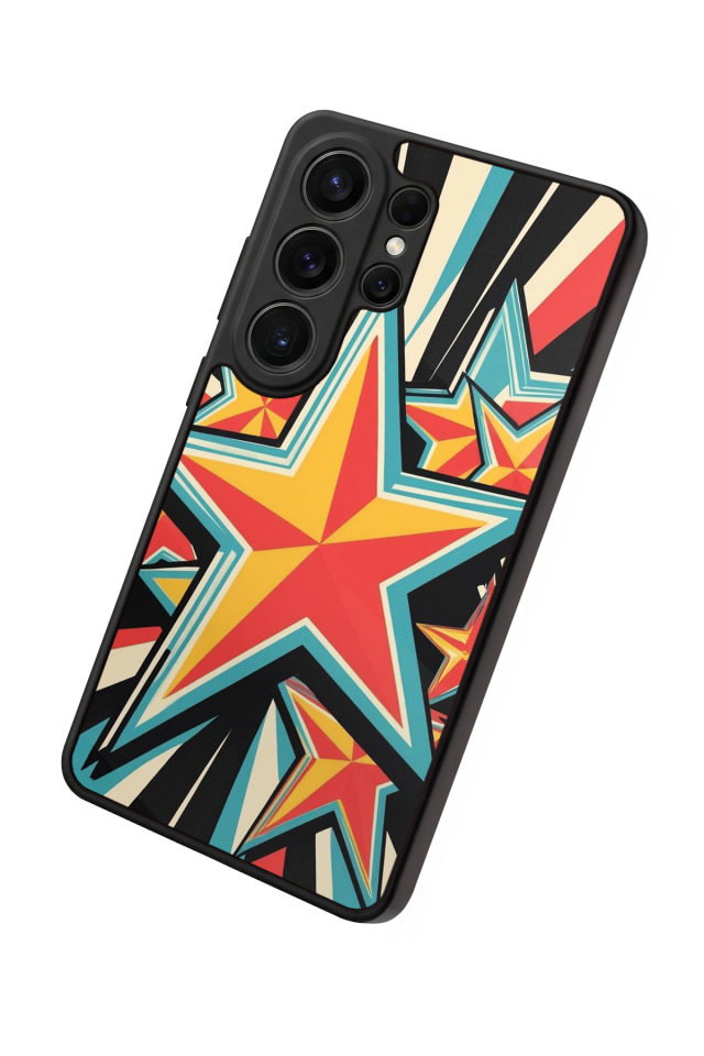 Samsung Galaxy S26 Ultra Uyumlu Retro Yildizlar Tasarımlı Glossy Premium Kılıf