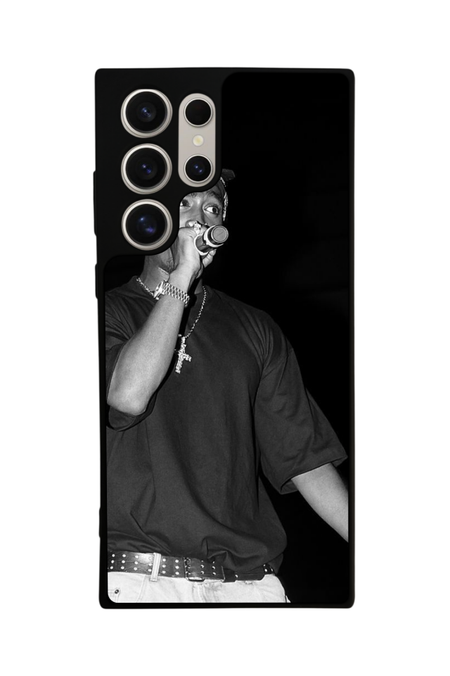 Samsung Galaxy S24 Ultra Uyumlu Tupac Tasarımlı Glossy Premium Kılıf