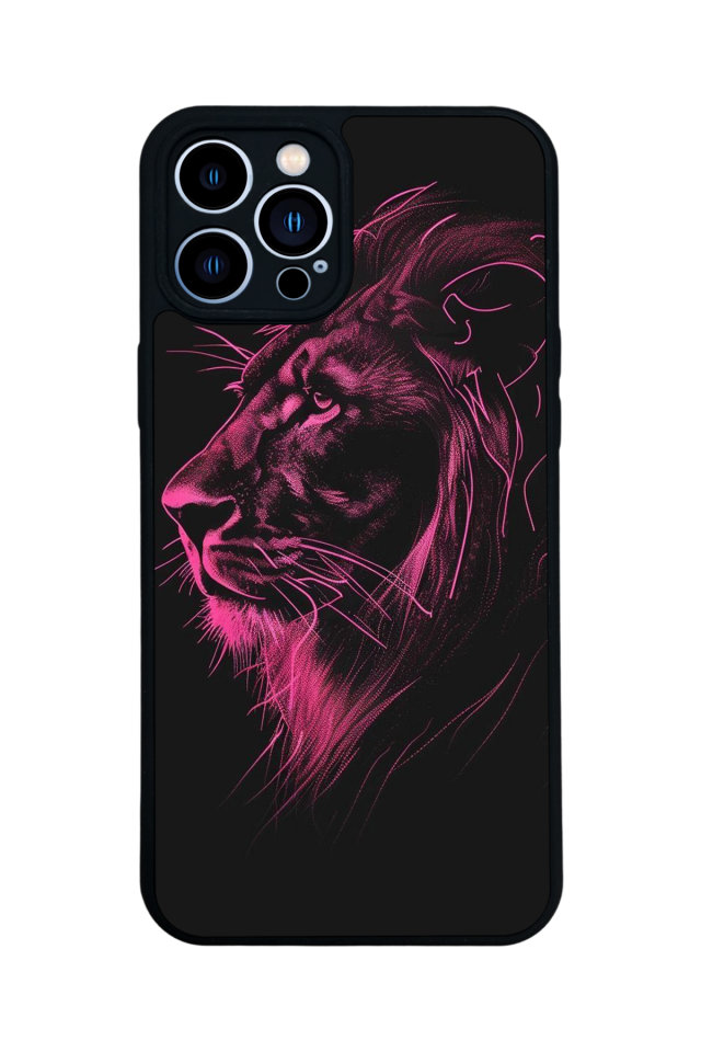 iPhone 13 Pro Max Uyumlu Aslan Tasarımlı Glossy Premium Kılıf