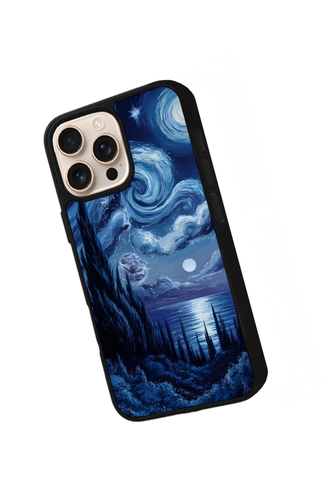 iPhone 15 Pro Uyumlu Ay Tasarımlı Glossy Premium Kılıf