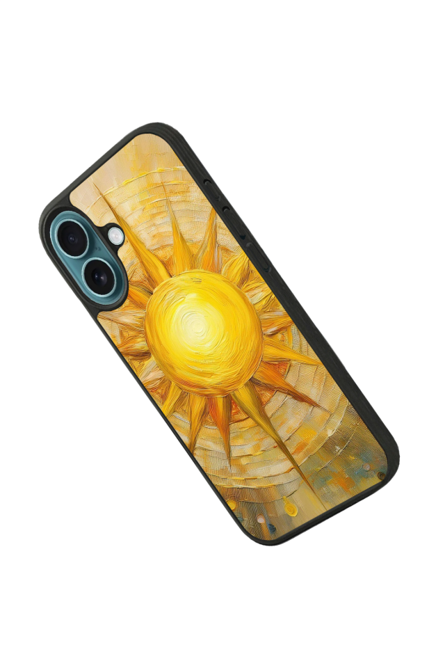 iPhone 16 Plus Uyumlu Güneş Tasarımlı Glossy Premium Kılıf