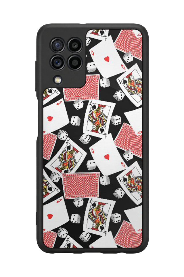 Samsung Galaxy M32 Uyumlu Kart Tasarımlı Glossy Premium Kılıf