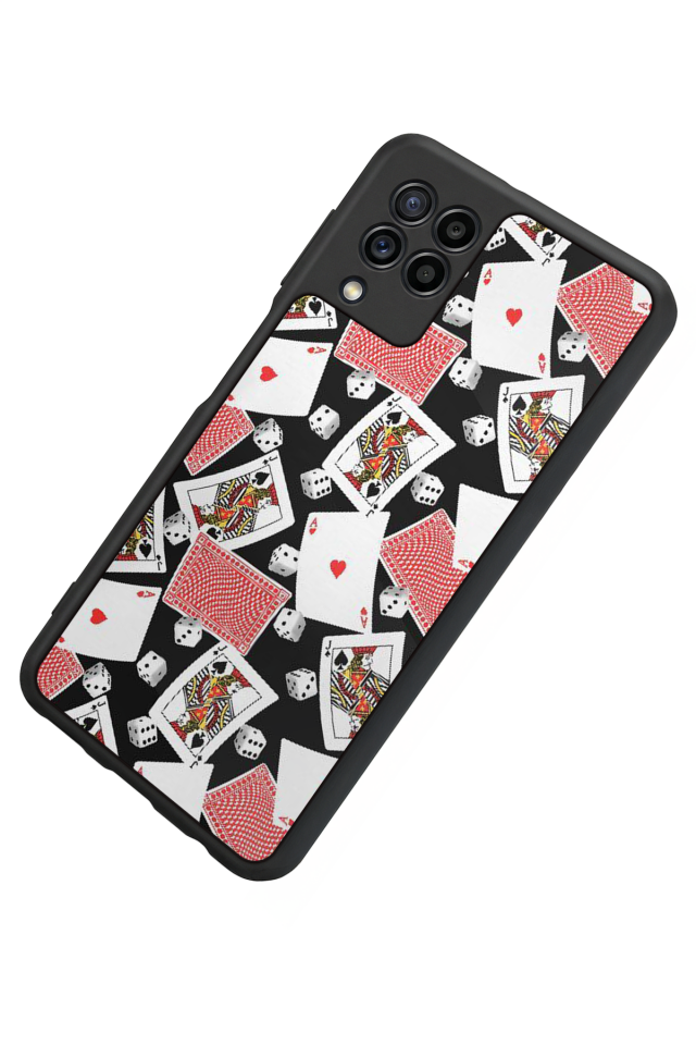 Samsung Galaxy M32 Uyumlu Kart Tasarımlı Glossy Premium Kılıf