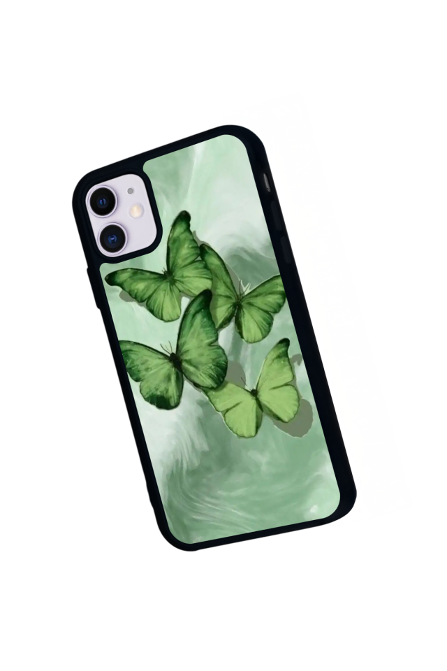 iPhone 11 Uyumlu Kelebek Tasarımlı Glossy Premium Kılıf