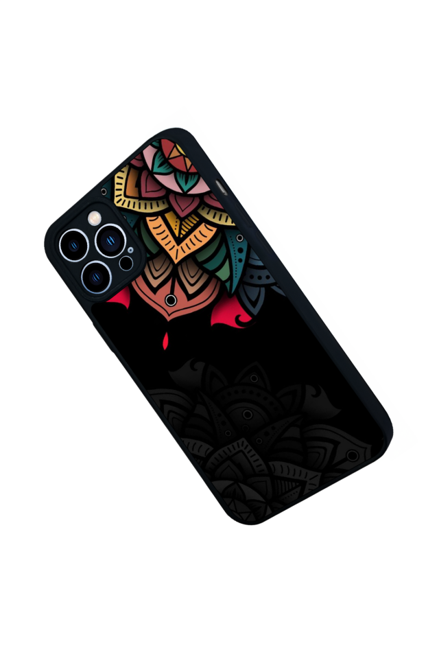 iPhone 12 Pro Max Uyumlu Mandala Tasarımlı Glossy Premium Kılıf