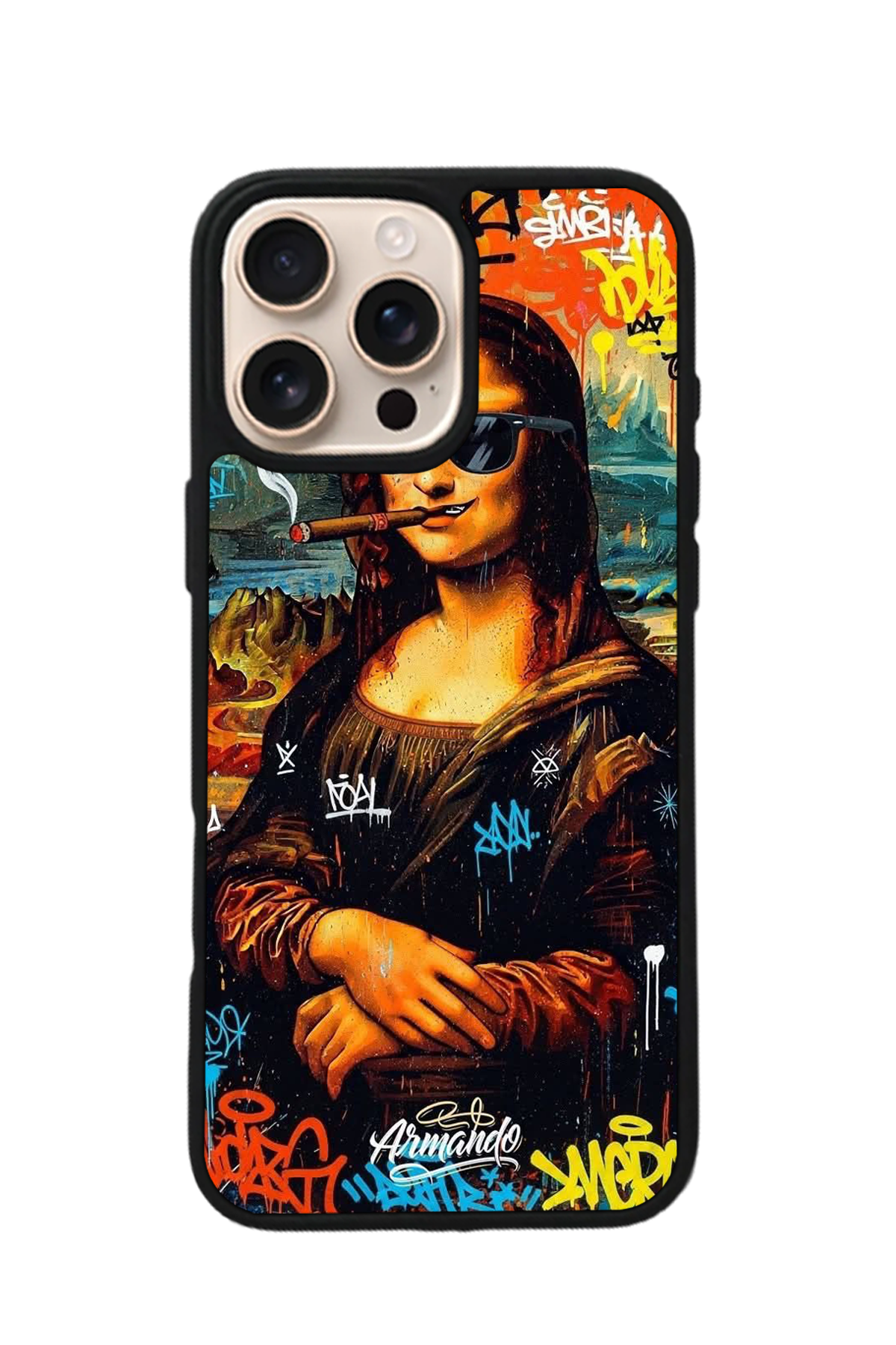 iPhone 15 Pro Uyumlu Monalisa Tasarımlı Glossy Premium Kılıf