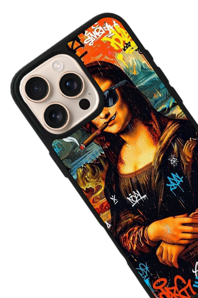 iPhone 15 Pro Uyumlu Monalisa Tasarımlı Glossy Premium Kılıf