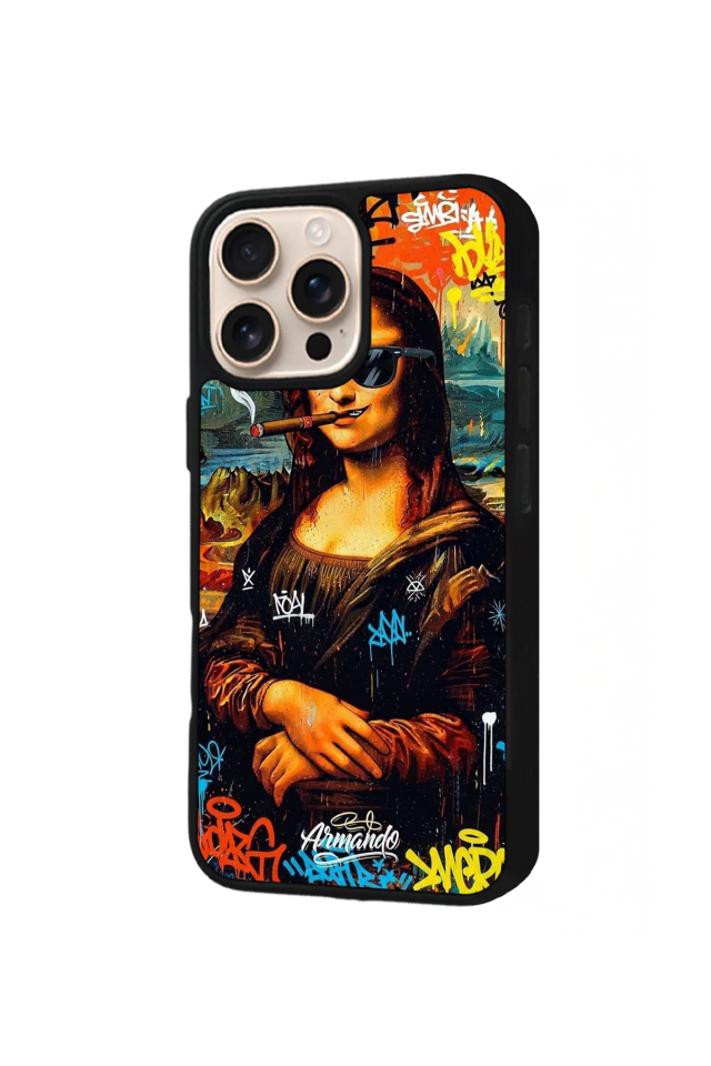 iPhone 15 Pro Uyumlu Monalisa Tasarımlı Glossy Premium Kılıf
