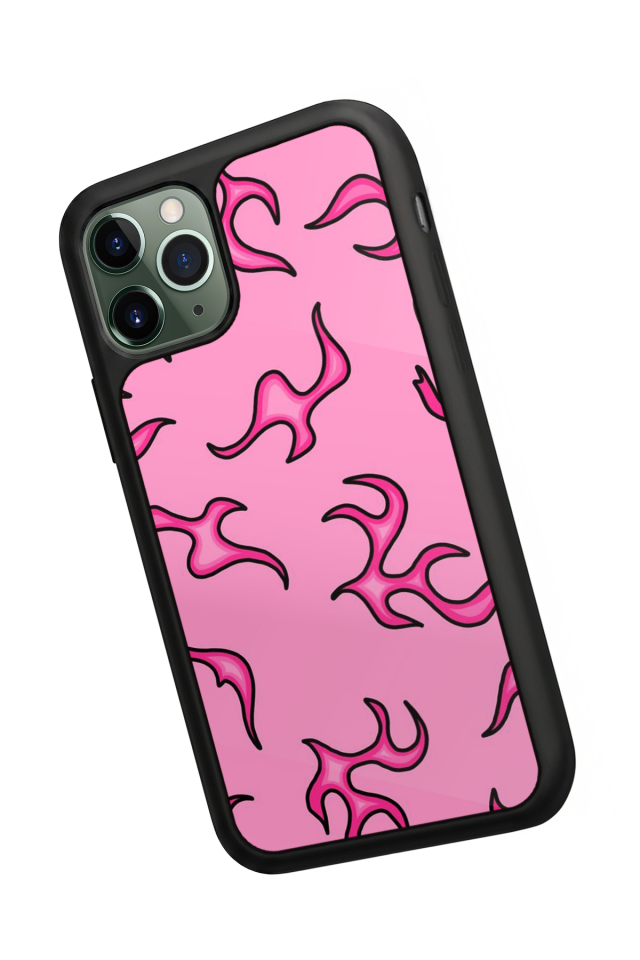 iPhone 11 Pro Max Uyumlu Retro Flame Patterns Tasarımlı Glossy Premium Kılıf