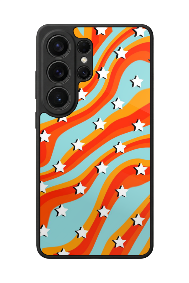 Samsung Galaxy S26 Ultra Uyumlu Retro Yildizlar Tasarımlı Glossy Premium Kılıf