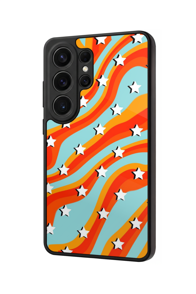Samsung Galaxy S26 Ultra Uyumlu Retro Yildizlar Tasarımlı Glossy Premium Kılıf