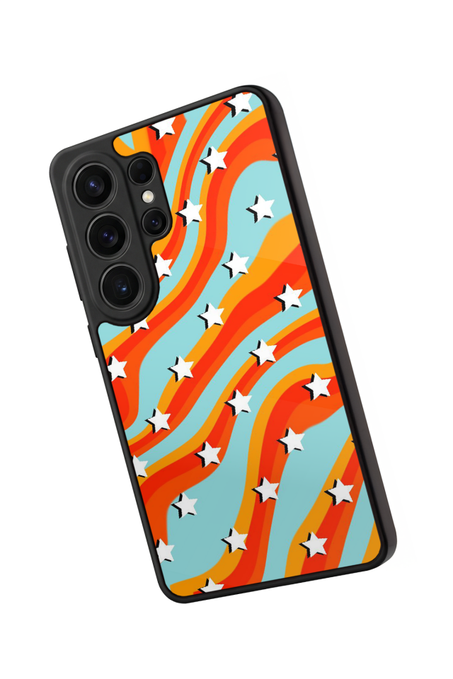 Samsung Galaxy S26 Ultra Uyumlu Retro Yildizlar Tasarımlı Glossy Premium Kılıf