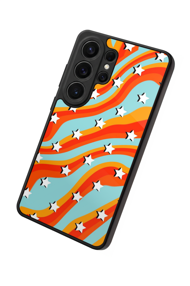 Samsung Galaxy S26 Ultra Uyumlu Retro Yildizlar Tasarımlı Glossy Premium Kılıf