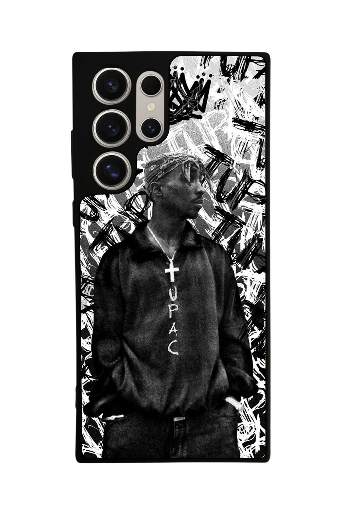 Samsung Galaxy S24 Ultra Uyumlu Tupac Tasarımlı Glossy Premium Kılıf