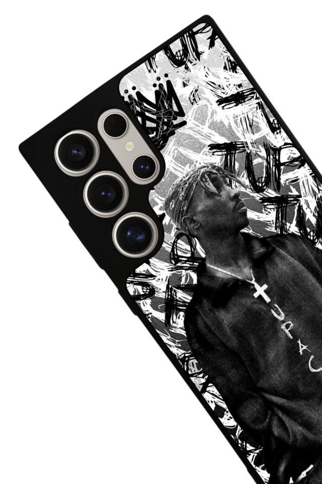 Samsung Galaxy S24 Ultra Uyumlu Tupac Tasarımlı Glossy Premium Kılıf