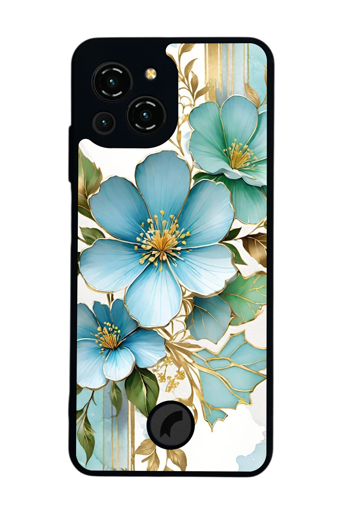 Reeder S23 Pro Max Uyumlu Yaldizli Cicek Tasarımlı Glossy Premium Kılıf