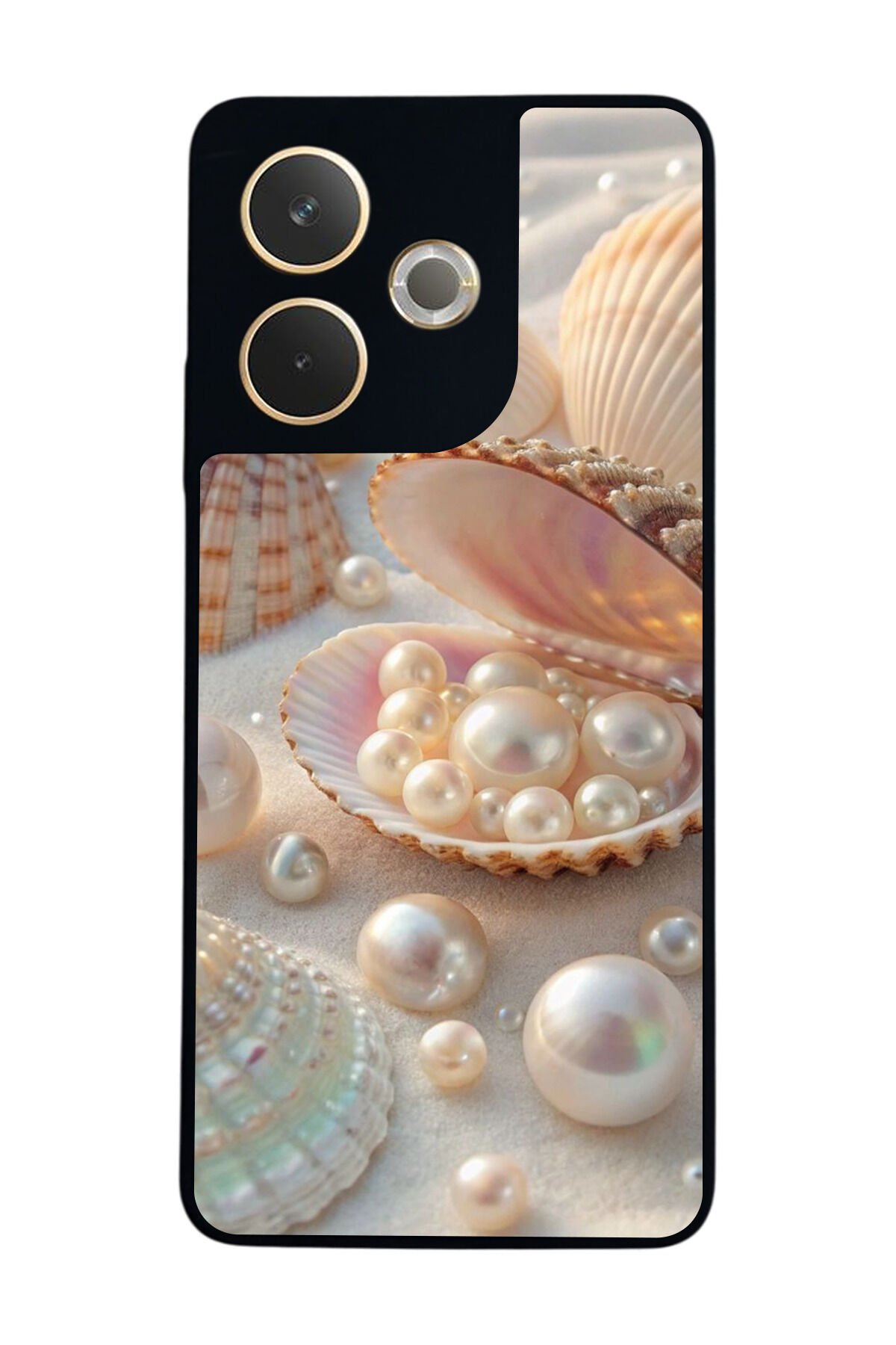 Oppo A5 Pro Uyumlu İnci Tasarımlı Glossy Premium Kılıf