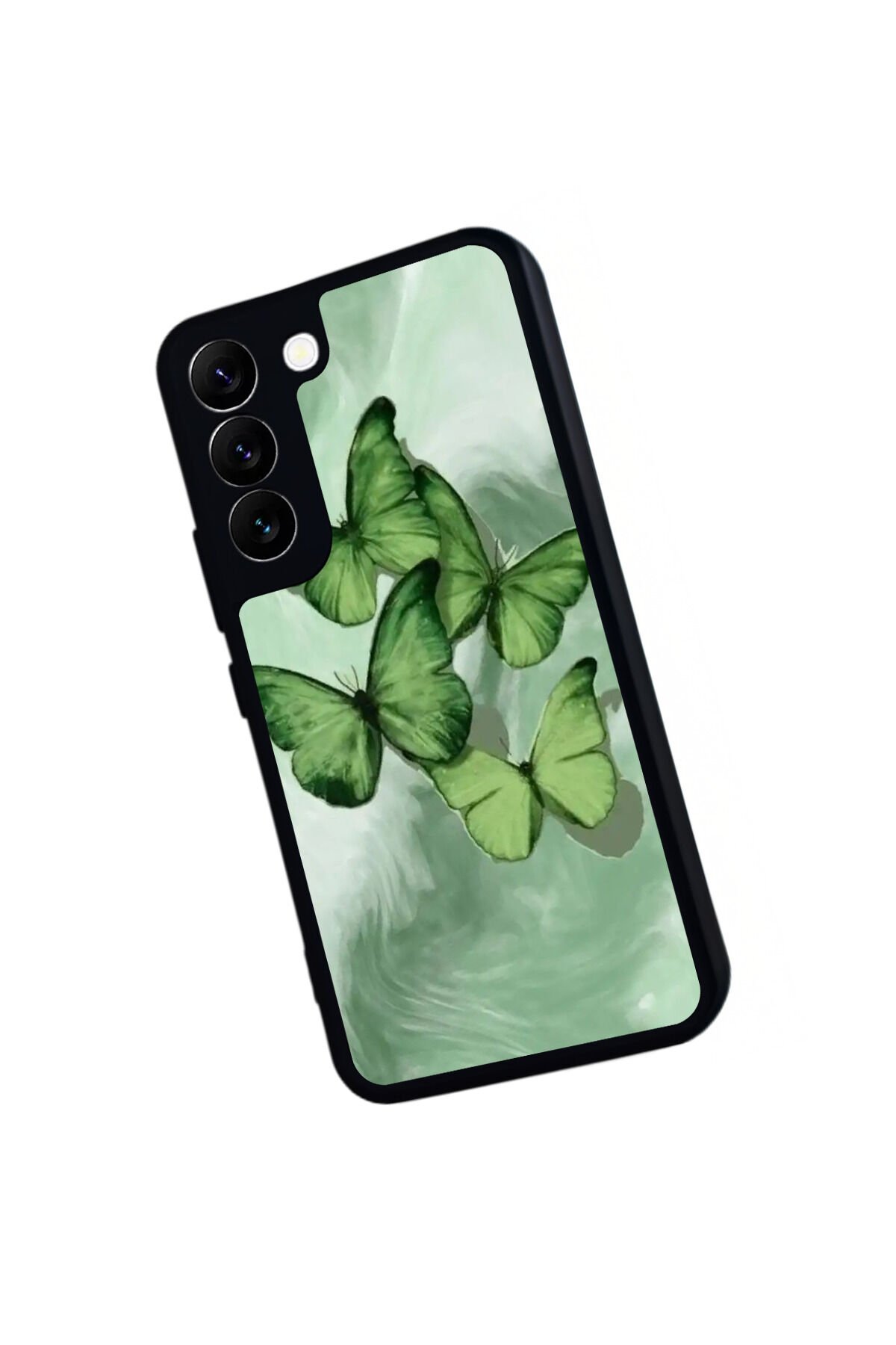 Samsung Galaxy S22 Uyumlu Kelebek Tasarımlı Glossy Premium Kılıf