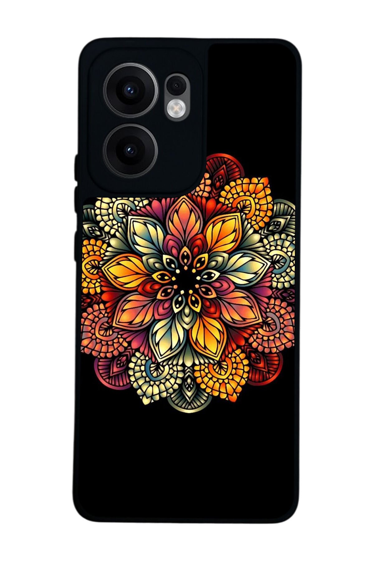 Oppo Reno 13F Uyumlu Mandala Tasarımlı Glossy Premium Kılıf