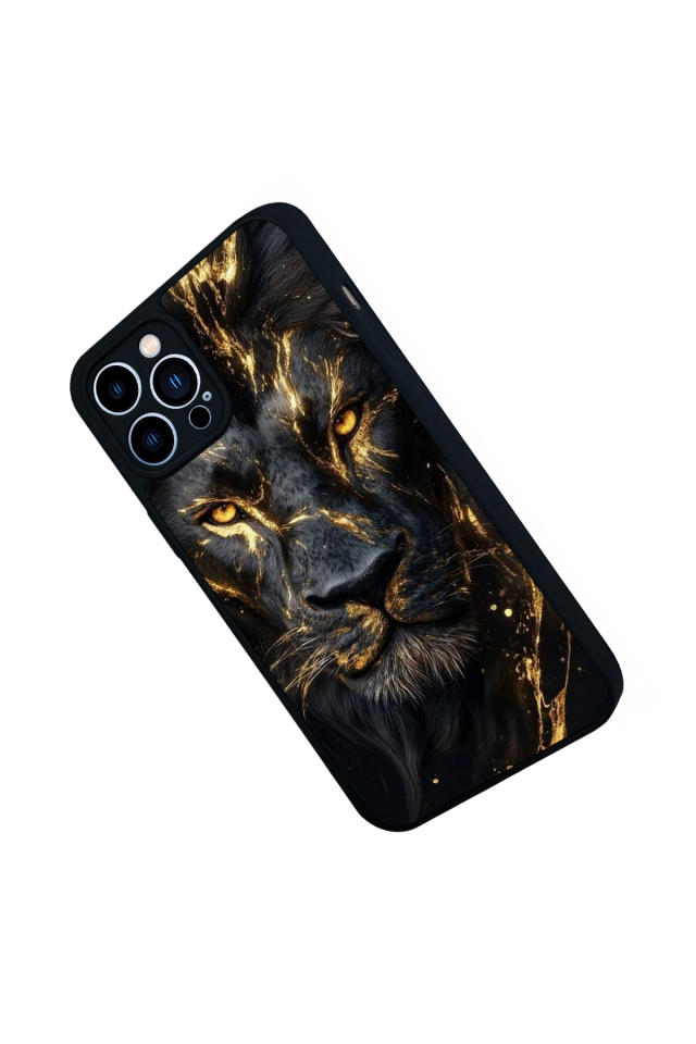 iPhone 13 Pro Max Uyumlu Aslan Tasarımlı Glossy Premium Kılıf